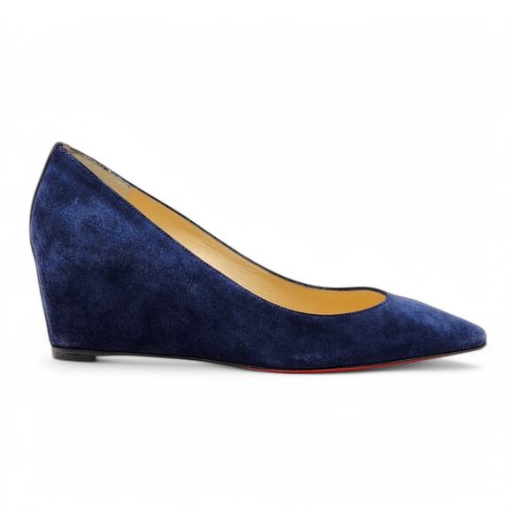 Christian Louboutin Pipina Wedges 55 - Suede - Night Blue 36 5.5US $795 - Picture 3 of 9